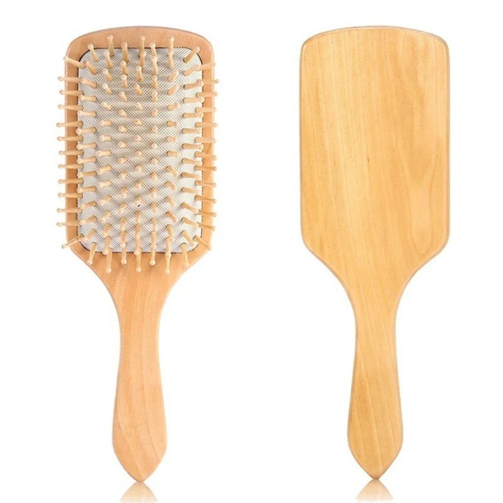 Anti Static Natural Wooden Hair Comb Scalp Massage Detangling Brush Smooth Hair Care Tool For Women Men