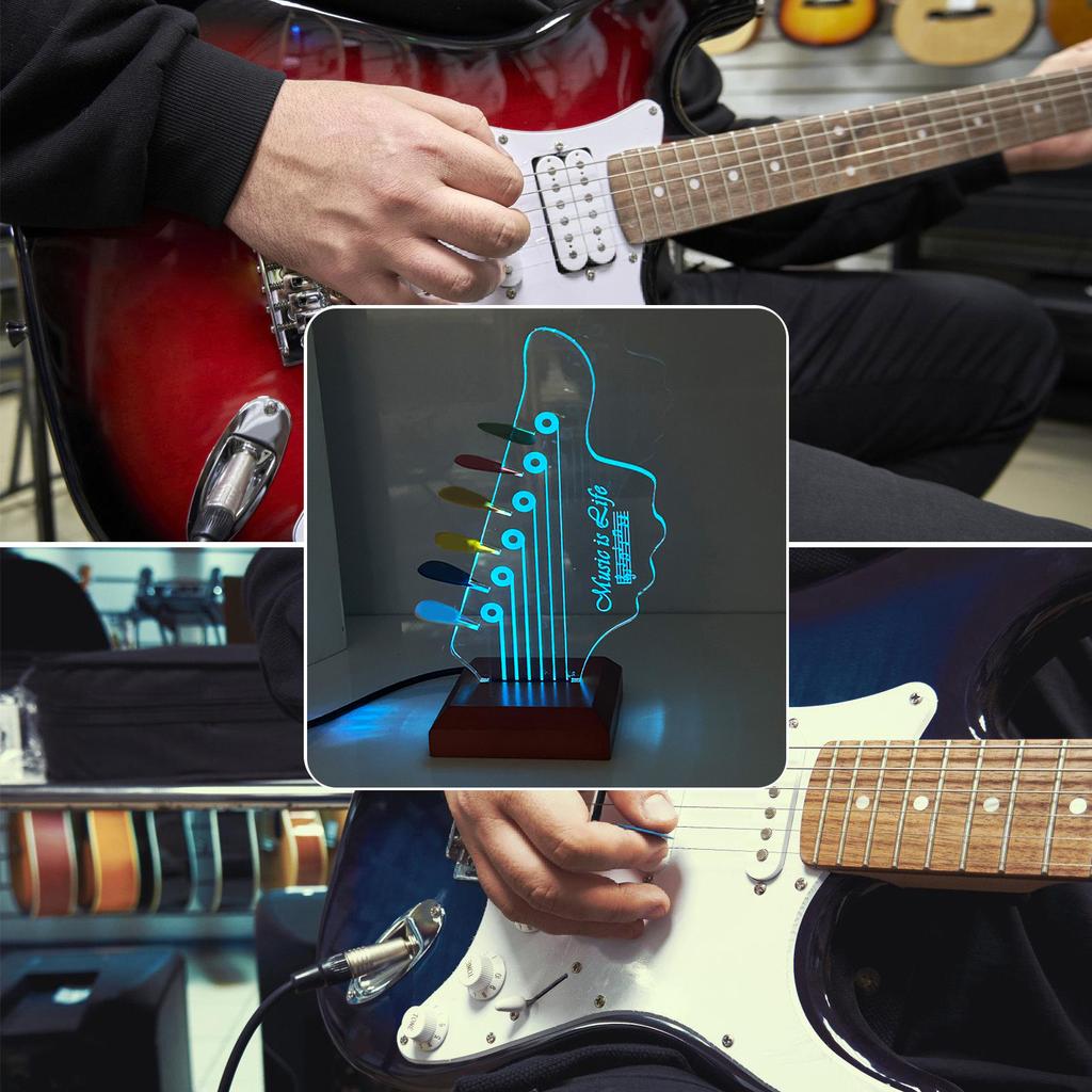 Boîte d'exposition pour médiators de guitare, Chevalet d'exposition pour guitare en acrylique, Support transparent pour médiators de guitare, Boîte à médiators avec socle, Porte-médiators de guitare