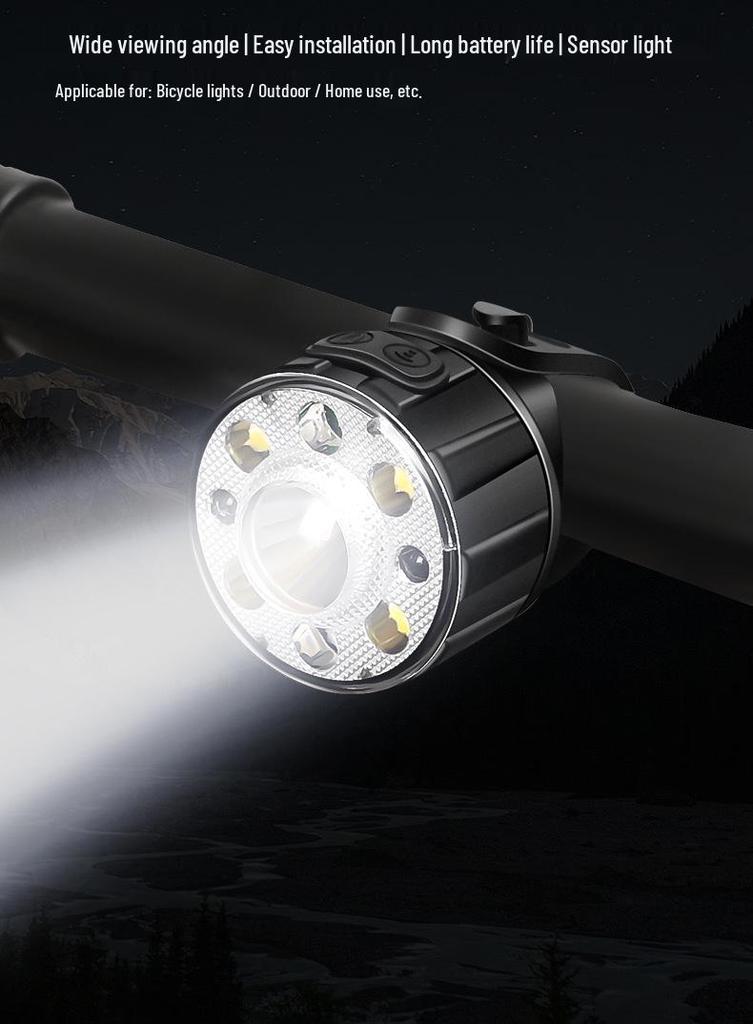 Ultra-Bright Waterproof Cycling Headlight with Induction and Warning Features for Night Riding