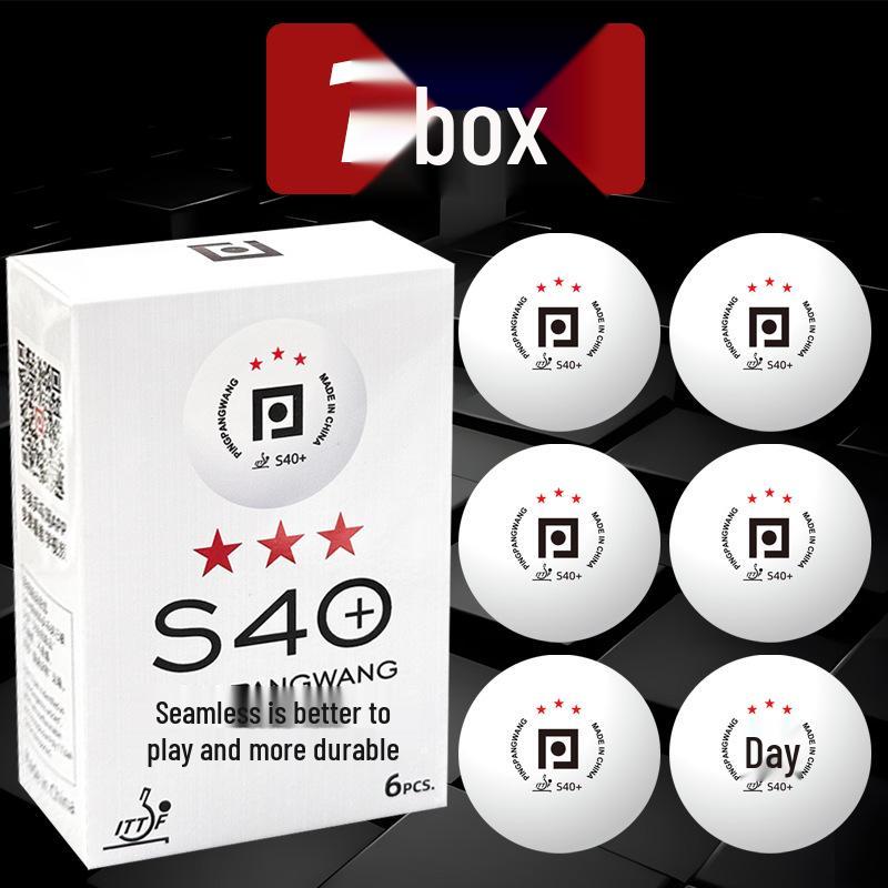 Three-Star Seamless S40+ Table Tennis Balls – Professional Competition & Training Quality (White)
