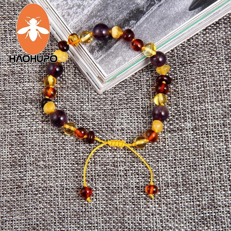 10 Color Baby Adult Amber Bracelet Anklet Natural Amethyst Gems 100 %Genuine Original Adjustable Jewelry