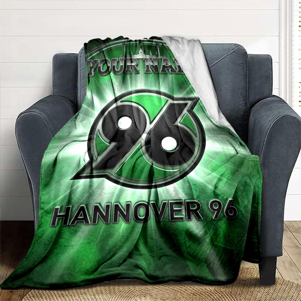 Name Custom Hannover 96 Logo Print Flannel Blanket High Quality Warm Comfortable Cover for All Seasons Perfect for Gifts Home Decor