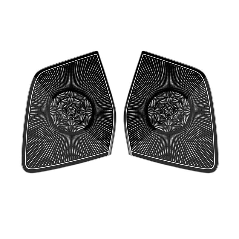 Powerful Car Stainless Steel Front Door Loudspeaker Cover Interior Accessories For Toyota Alphard VELLFIRE 40 Series + Black