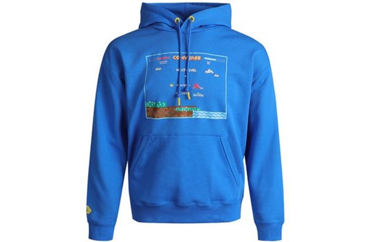 Converse Sweatshirts Men s Blue Hooded Moderate Regular 10022413-A02 XS