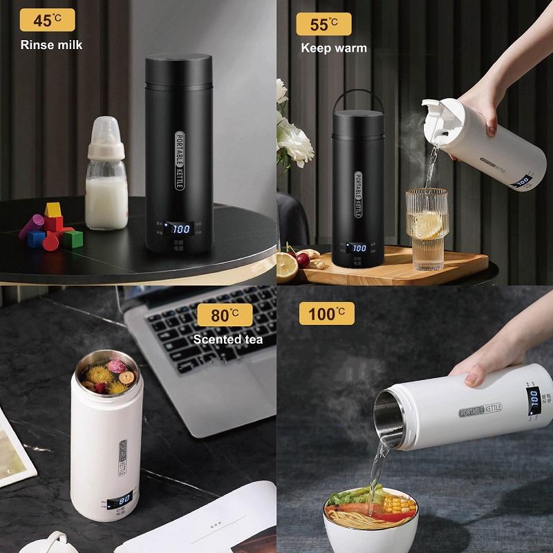 500ml Smart Electric Kettle Portable Travel 100°C Boil Water Cup Teapot Thermo Pot Temperature Adjust Kettle Heating Cup 220V