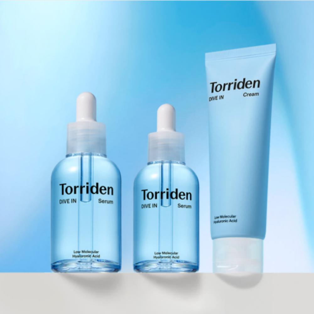 

Набор Torriden Dive-In Сыворотка 120 мл + Крем Dive-In 80 мл – Глубокое увлажнение Низкомолекулярная гиалуроновая кислота