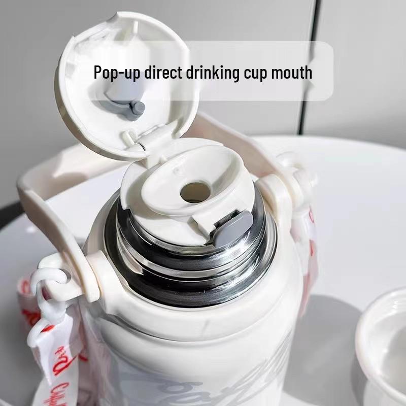 Women's Insulated Stainless Steel Sports Kettle - Large Capacity, Portable Outdoor Water Cup