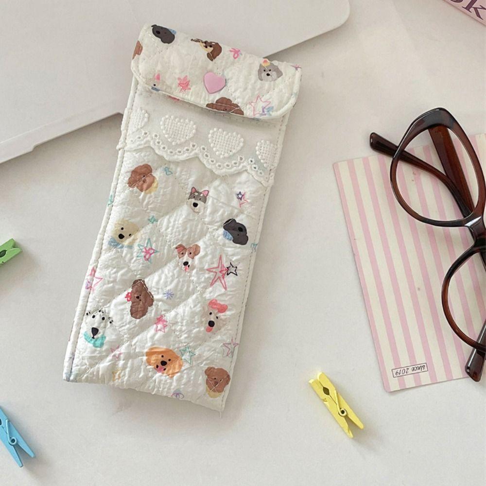 Sweet Cute Pencil Case Lace Heart Lipstick Bag Fashion Lovely Eyeglasses Case  Eyewear Protector