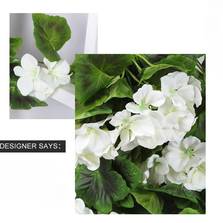 Artificial Geraniums Hanging Bundles Full Blooms Silk Flower Plants Geranium Vines for Home Garden Wedding Indoor Outdoor Decor