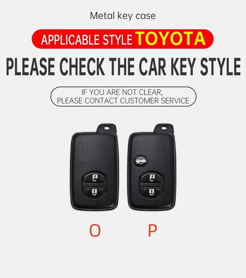 Zinc Alloy Leather Car Remote Key Case Holder Shell For Toyota Aqua RAV4 Land Cruiser Camry Prado Corolla Prius Keyless Keychain
