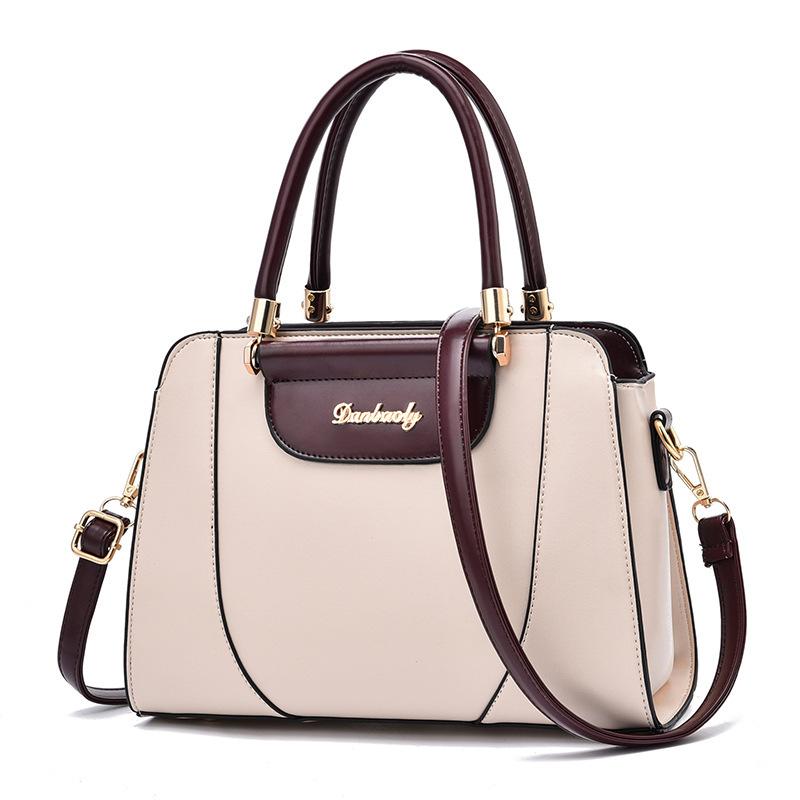 Women's bag 2025 new trendy simple portable women's big bag fashionable and elegant large capacity contrasting color shoulder messenger bag