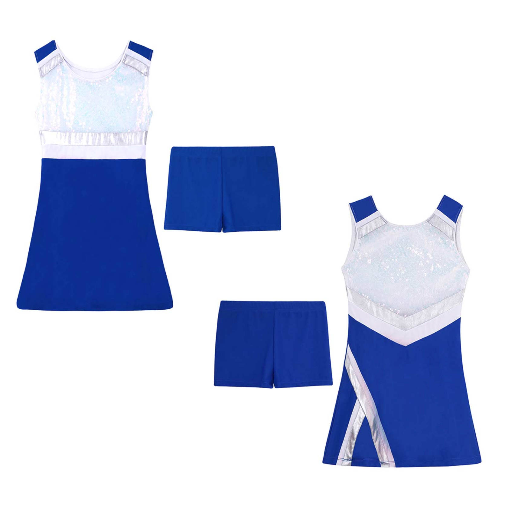 

Детское платье для тенниса и гольфа для девочек, комплект одежды, спортивное платье без рукавов и шорты, танцевальная одежда 7-8 Years королевский синий