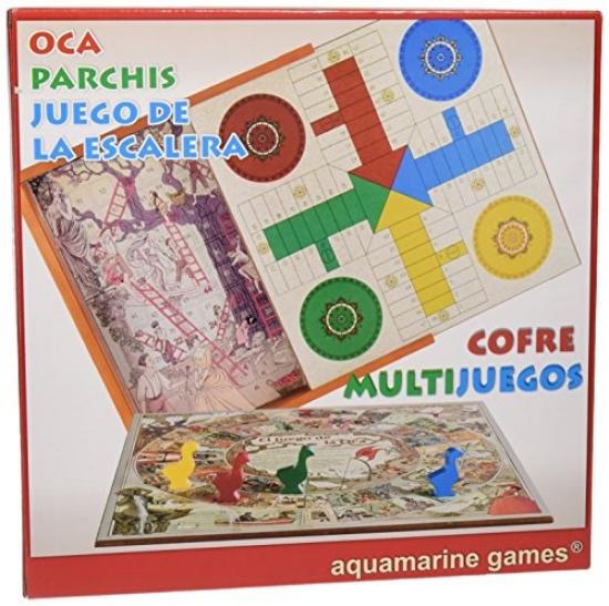 Gioco Dell'Oca E Parchese In Legno Aquamarine Games - Tabellone 43x43 Cm, Edizione Deluxe Con Cornice, Illustrato Da María Espejo - 2