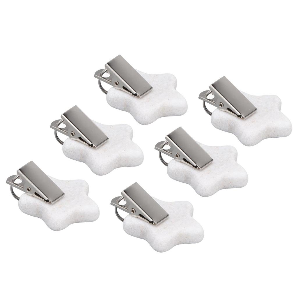 6Pcs Tablecloth Weights Marble Stainless Steel Small Size Waterproof Rustproof Durable Clip On