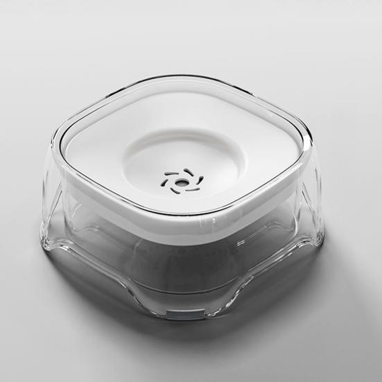 Floating Bowl Transparent Pet Water Dispenser 2000ML Large Capacity Suspended Plate Design Stable Water Surface Pet Dish