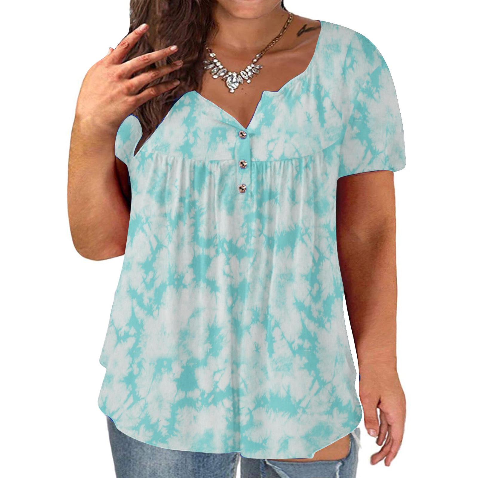 

2021 Summer European & American Women s Gradient Stripe Plus Size T-Shirt XL
