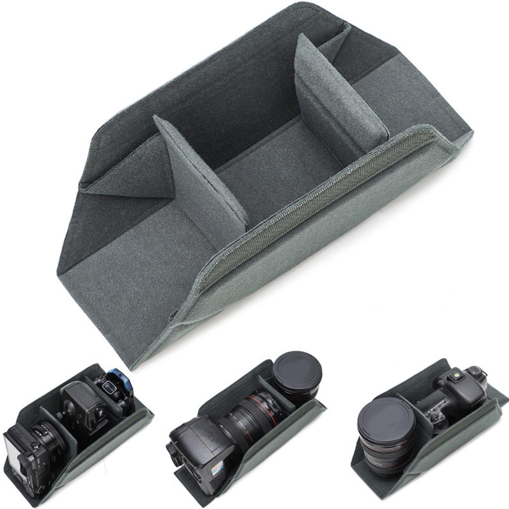 Adjustable Interior Camera Organizer Cube Soft Lining Collapsible Structure Anti Shock Protection for SLR Gear