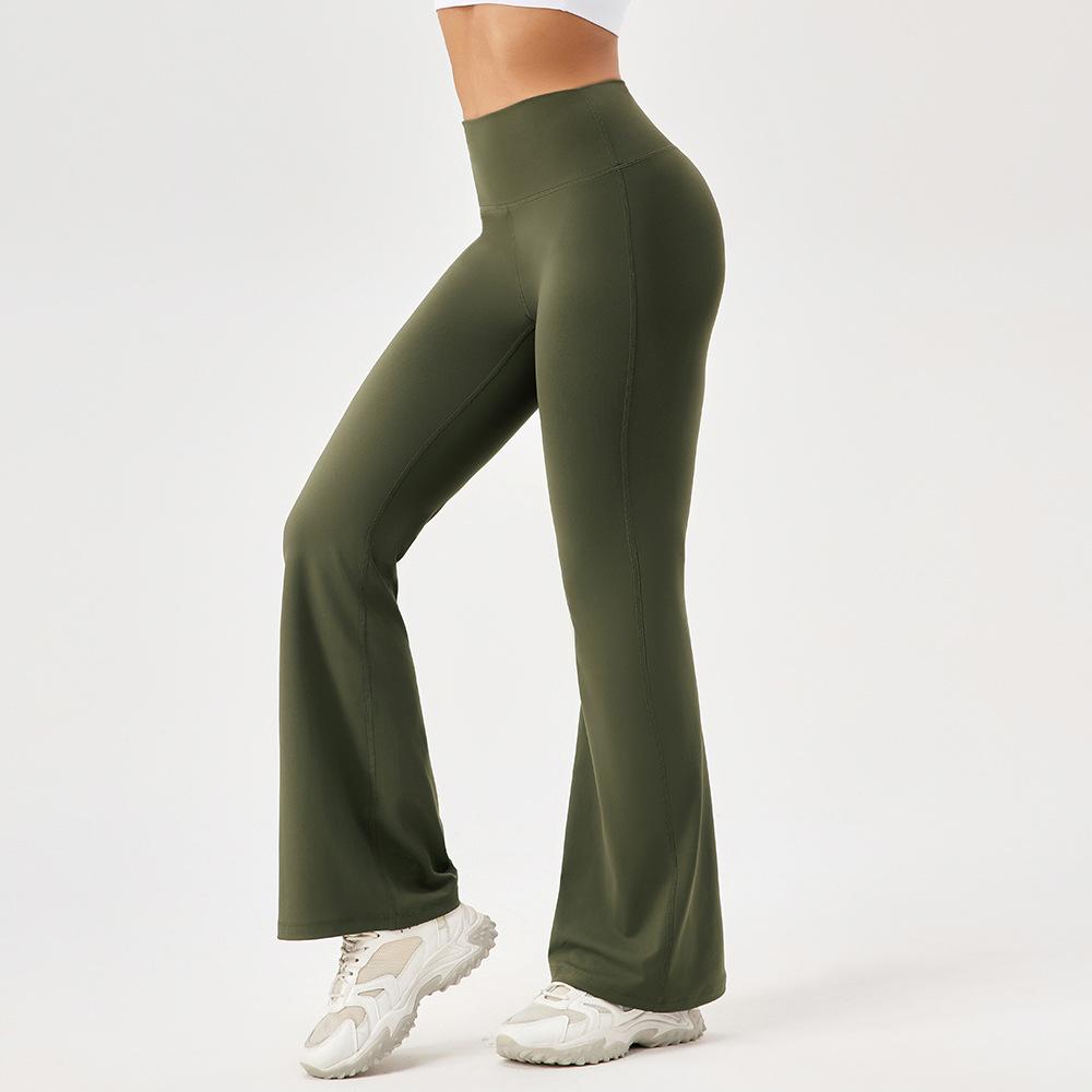 Women'S Yoga Pants Fitness Outdoor Solid Color Casual Running Training Elastic Quick Drying Tight Fitting Sports Pants