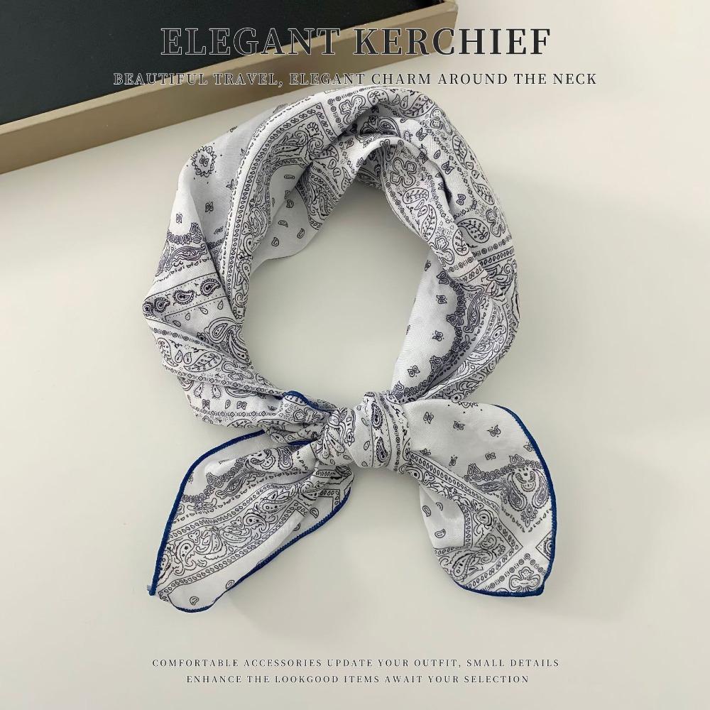 

Flower Cotton Linen Print Scarves Cherry Square Handkerchief Clothing Accessories Style 14