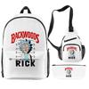 3D Digital Printing Backwoods Cigar Backpack Shoulder Bag Pencil Case Three-Piece Set