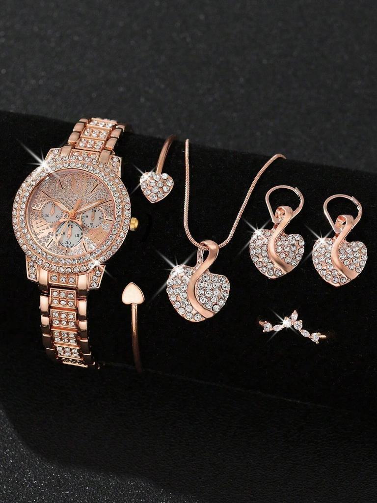 Clear Sound Ladies Fashion Roman Quartz Watch with Full Diamond Bracelet