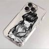 Manga School Girl Sketch Pattern Phone Case for iPhone 17 16 15 14 13 12 11 16E Series Pro Max Plus Double Layer Protection