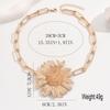 European & American Retro 3D Gold Flower Pendant Necklace - Versatile Clavicle Chain