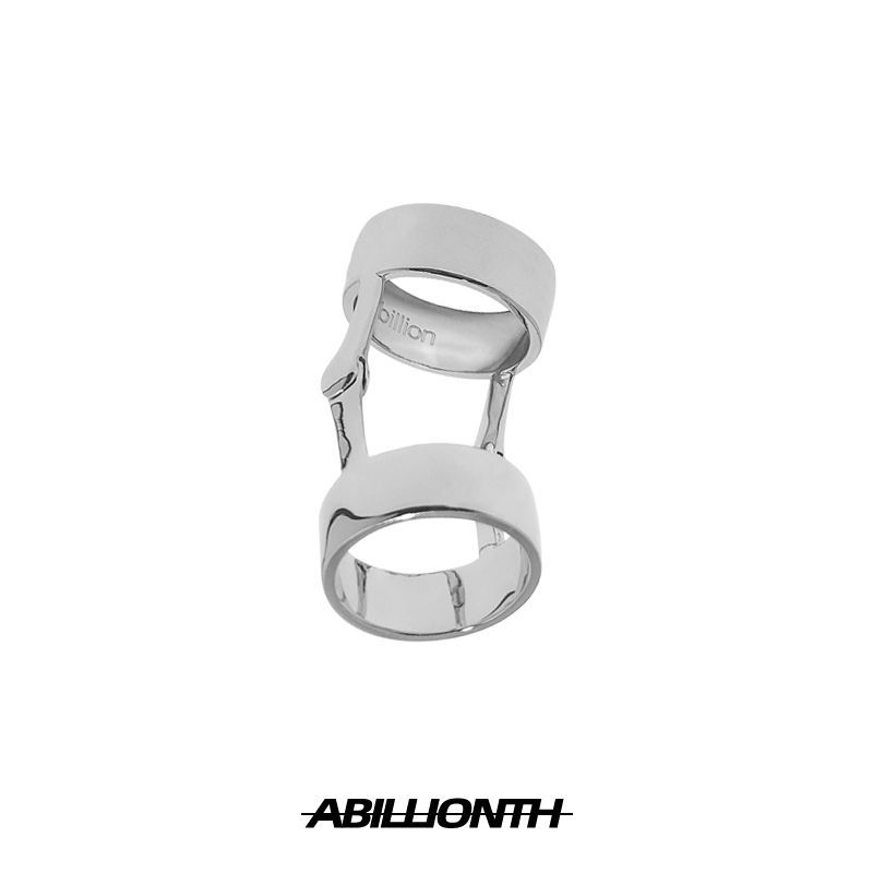 Metal mechanical bracket ring futuristic niche design ring male and female tide