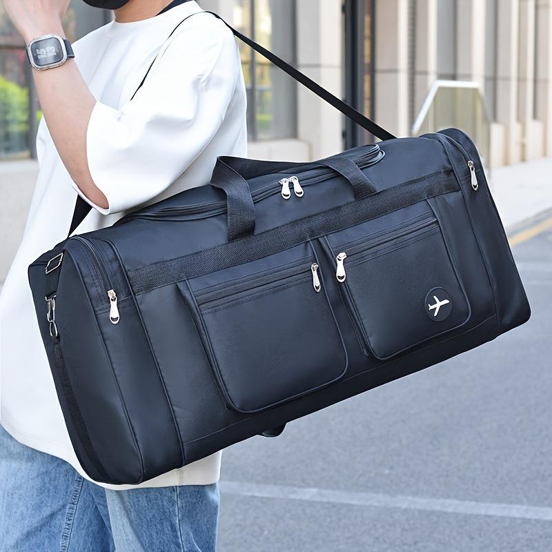 Large Capacity Travel Duffel Bag - Durable Nylon Casual Style with Multiple Compartments & Pockets, Adjustable Shoulder Strap