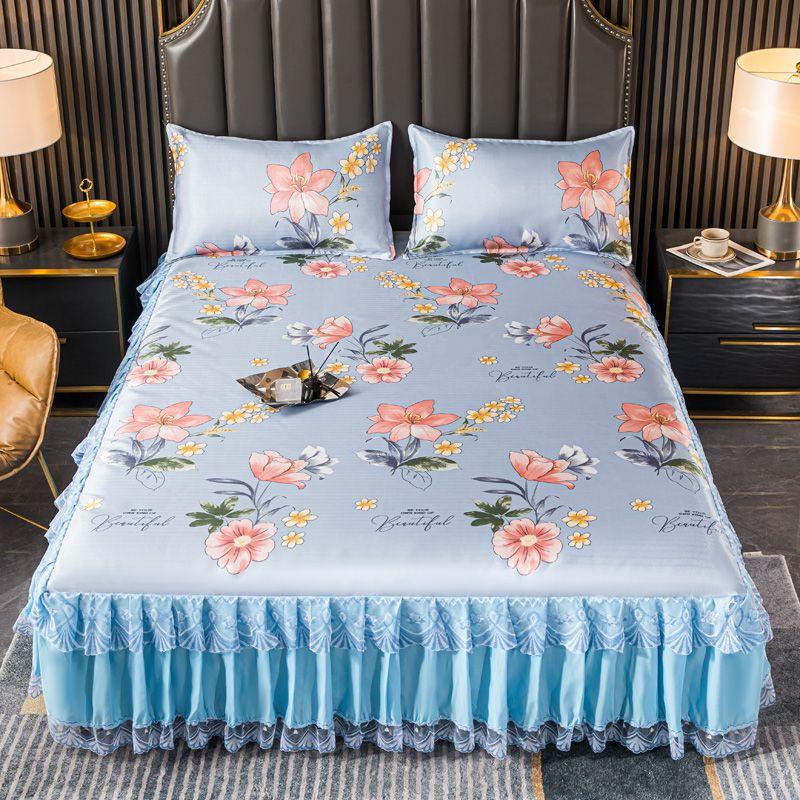 Bedroom Flat Sheets Bed Printed Fashion Modern Queen King Size Washed Cotton Comfortable Bedding Mattress Cover Bedspread