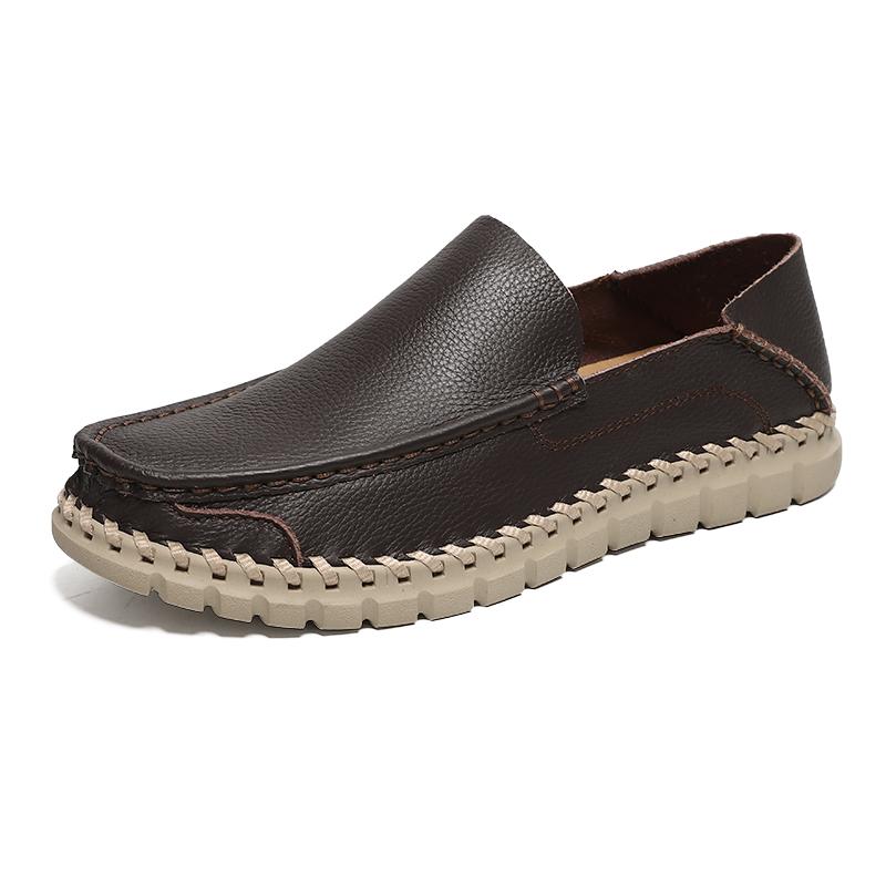 Handmade Genuine Leather Men Shoes Comfortable Casual Shoes For Men Loafers Moccasins Men Flats Shoes Driving Shoes Large Size 38-46