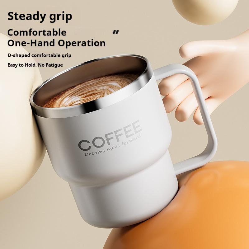 400ML Milk Coffee Mug Stainless Steel Coffee Mug With Handle Portable Double Layer Sealed Leak-proof Drinking Thermal Water Cup