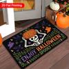 1pc, 2D Flat Printing, Skull Pumpkin Halloween Themed Entry Door Mat, Non-Slip Machine Washable Easy-to-Clean Polyester Carpet, Suitable for Home and 