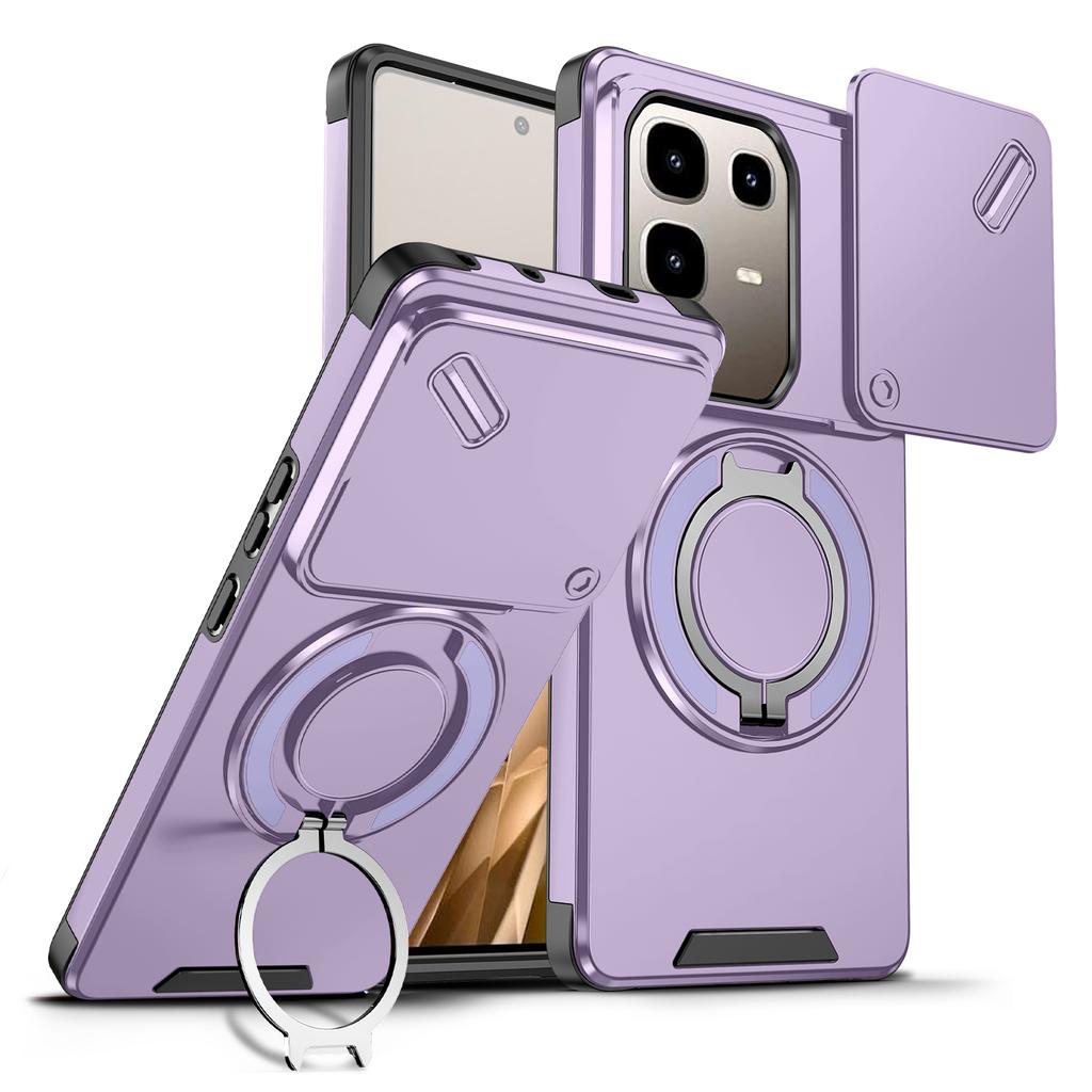Für Infinix Note 50 Hülle Infinix Note 50 Pro 4G Cover Magnetischer Ring Rüstung Schiebe-Kameraobjektiv-Abdeckung Magsafe Kabelloses Ladecover