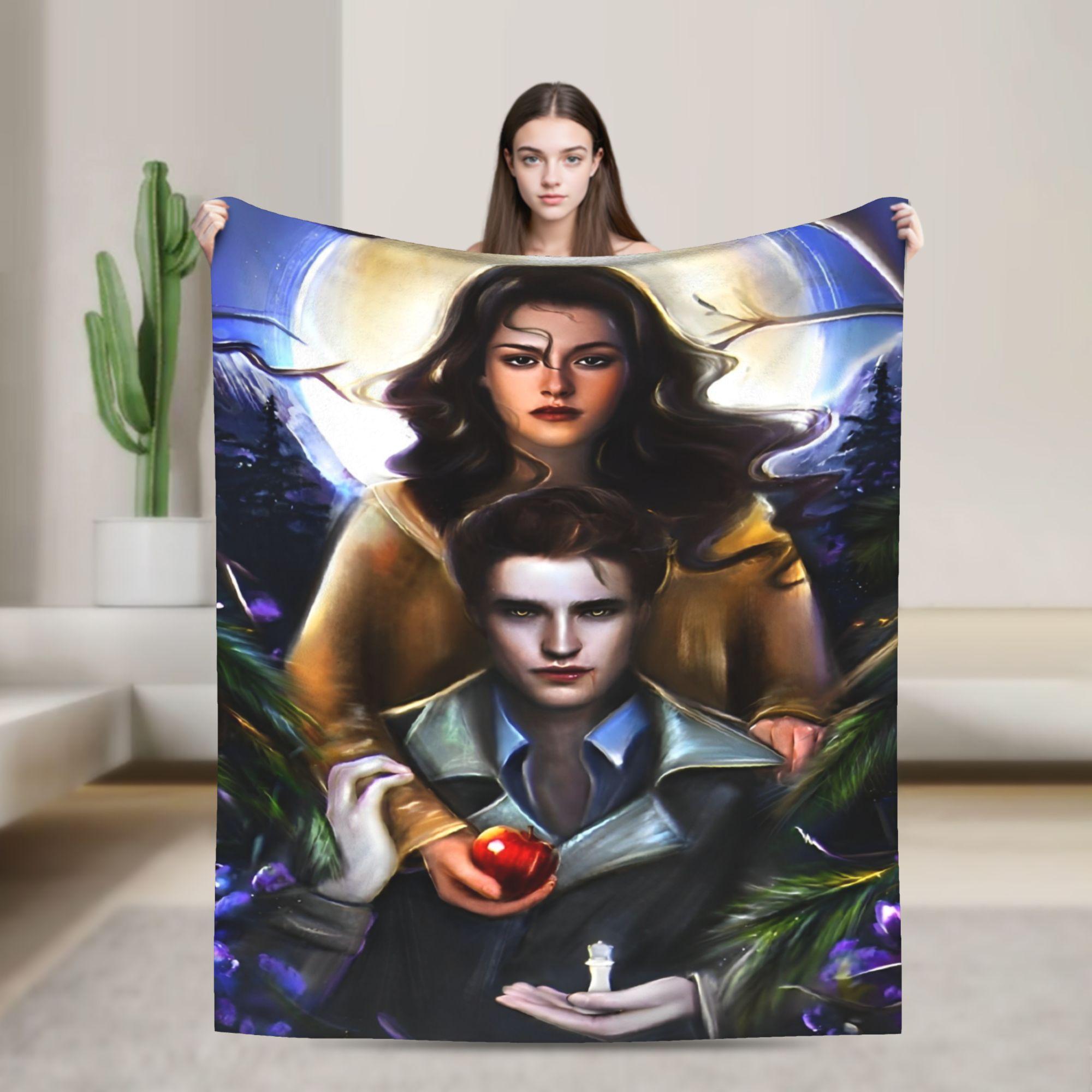 

The Twilight Saga New Moon Blanket Flannel Summer Edward Bella Portable Warm Throw Blankets for Bedding Bedroom Bedspreads 75x90cm