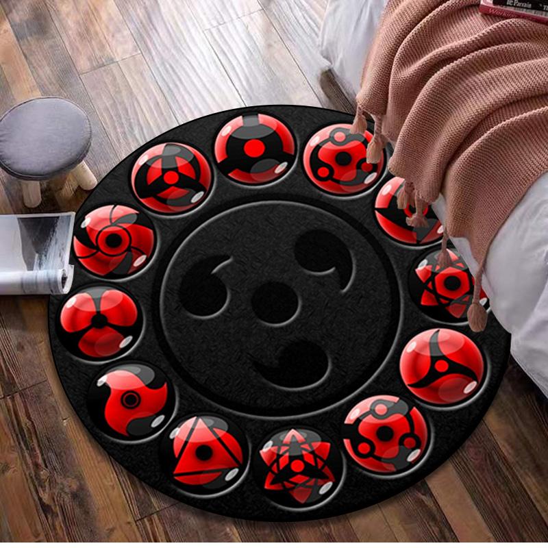 1Pc Naruto Circular Rug Office Decorative Carpet For Living Room Bedroom Door Mat Floor Carpet Computer Chair Area Rug