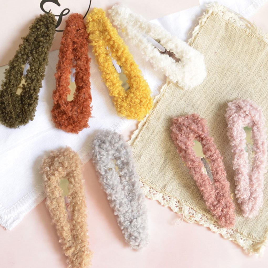 Frauen Mädchen Kinder Fuzzy Haar Clip Fuzzy Weiche Haar Pin Bang Clamp Clips Kinder Kopf Zubehör