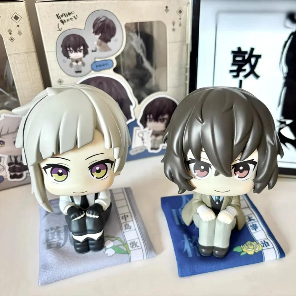 New 10cm Bungou Stray Dogs Anime Figure Look Up Nakajima Atsushi Action Figure Q Version Dazai Osamu Figurine PVC Collection Toy