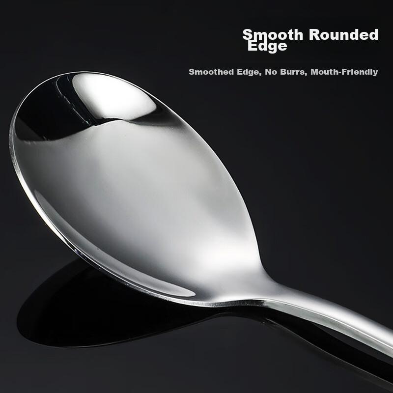 Shihua 316L Stainless Steel Soup Spoons, Extra Large Thick Serving Spoons, Rice Spoons, Soup Spoons, Tablespoons, 4-Piece Set