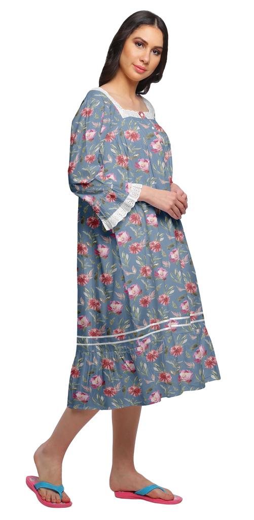 Moomaya Ausgestellte Nachtwäsche aus Baumwolle in A-Linie für Damen