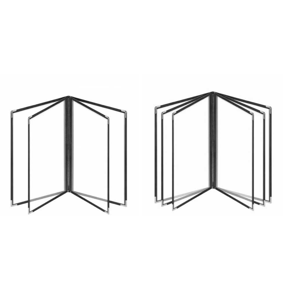 Foldable PVC Transparent Menu Cover Metal Corners Menus Price Display Book Bar Cafe