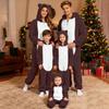 Weihnachtsmode Plüsch Passendes Familien-Schlafanzug-Set Hausanzug Einfarbiger Overall