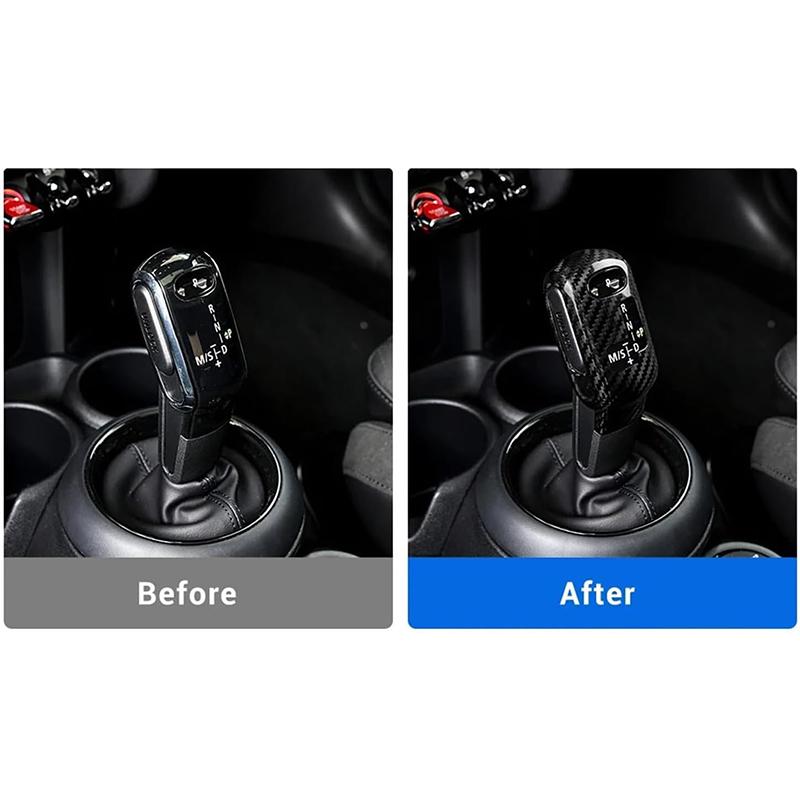For BMW Mini Cooper F54 F55 F56 F57 F60 2020-2023 Real Carbon Fiber Car Gear Shift Konb Head Cover Trim Accessories