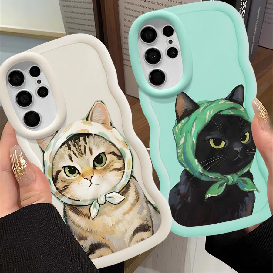 Soft Phone Cover Case for Samsung Galaxy S24 S21 S23 Plus A25 S22 Ultra S25 A26 S20 FE A36 A34 A35 A24 A54 A55 Cartoon Cat