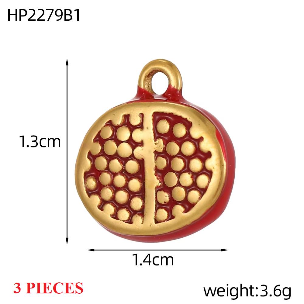 3PCS/LOT CARLIDANA Gold Plated Stainless Steel Charms, Cute 3D Mushroom Candy Fruit Pendants for DIY Bracelet Earring Jewelry
