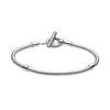 925 Silver Women's Bracelet with Heart T-shaped Buckle and Adjustable Bracelet, Fashionable DIY Jewelry Gift
