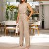 Women's Sleeveless Jumpsuit with Button Waist Detail, Casual Romper In Multiple Colors