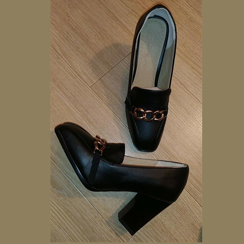 Fashion Elegant High Heels Women Pumps Shoes Spring Brand Black White Heeled Party Office Shoes Luxury Chain Casual Dress Pumps Big Size