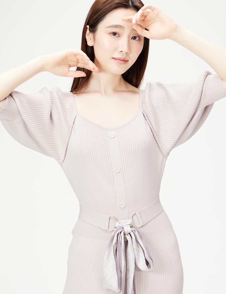by Jill Casual dress with scarf and FR [Jill Stuart] knit, women's, ecru,