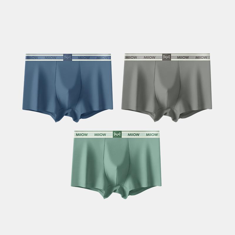 

MiiOW 3 шт. Мужское нижнее белье Графеновое антибактериальное нижнее белье Мягкое и удобное хлопковое нижнее белье Нижнее белье с плоскими углами L-5XL XXXL